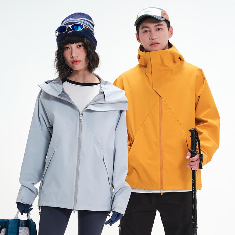 Mountain shell lightweight jacket women's windproof, waterproof and oil-proof outdoor DuPont three-proof magnetic hiking suit men