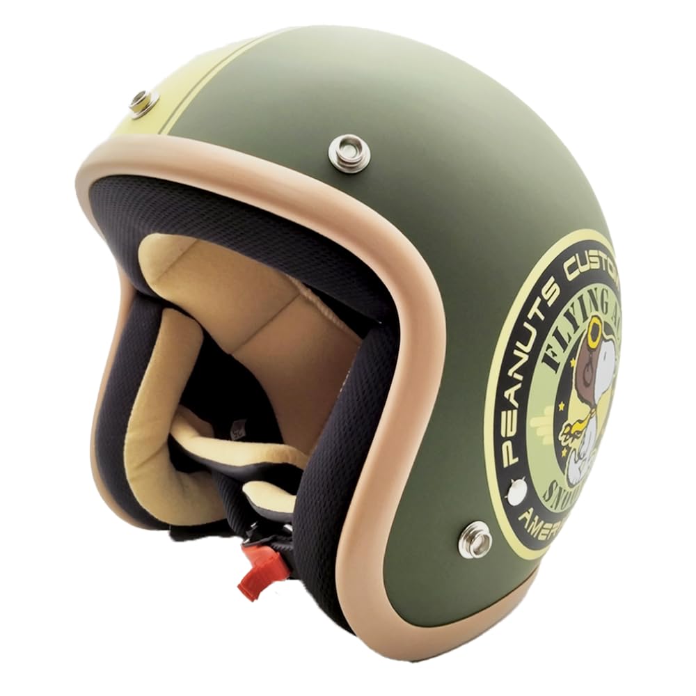 AXS Helmet SNOOPY Jet Helmet Biker Green Free FREE SNJ-05 (57-60cm)
