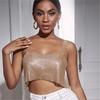 Bling Rhinestones Party Crop Top 2022 Fashion Solid Backless Straps Full Diamonds Sequins Cami Cropped Top for Women