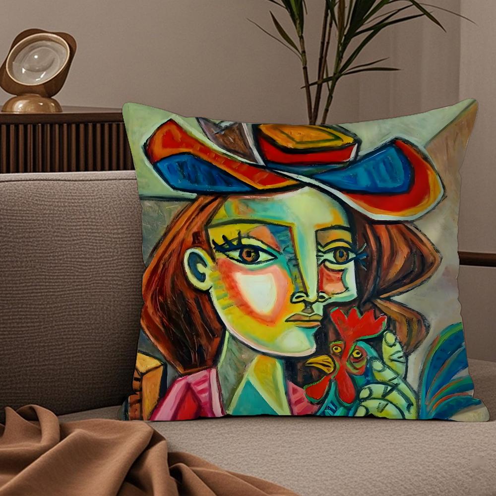 Famous Artist PPicasso Cushion Cover Plush Fabric Soft DoubleSided Printed Sofa Warm Winter Home Child Gift Pillow Case