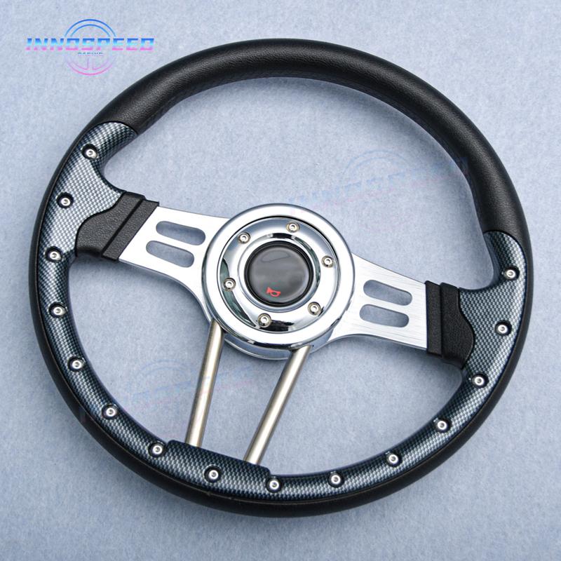 New 345mm Universal PC Simulation PU Leather Steering Wheel Competitive Karting Drift Racing Game Steering Wheel