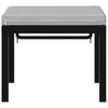 Garden Stool with Cushion Black Powder Coated Steel