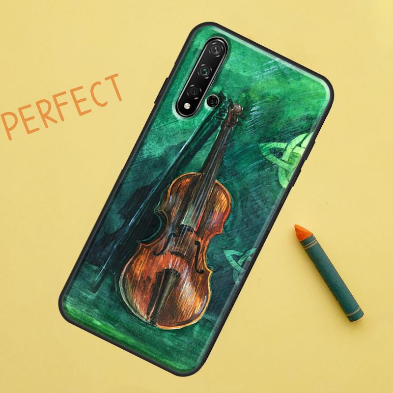 Music Violin For Huawei Nova 5T 9 10 SE 7i 8i 11i 12i Y60 Y61 Y70 Y72 Y73 Y90 Y91 P20 P30 P40 Lite Case