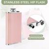 Фляжка из нержавеющей стали uxcell для спиртных напитков и выпивки, 8 унций, герметичная, идеально подходит для кемпинга, пеших прогулок, активного отдыха на природе, ярко-розового цвета (230ml)