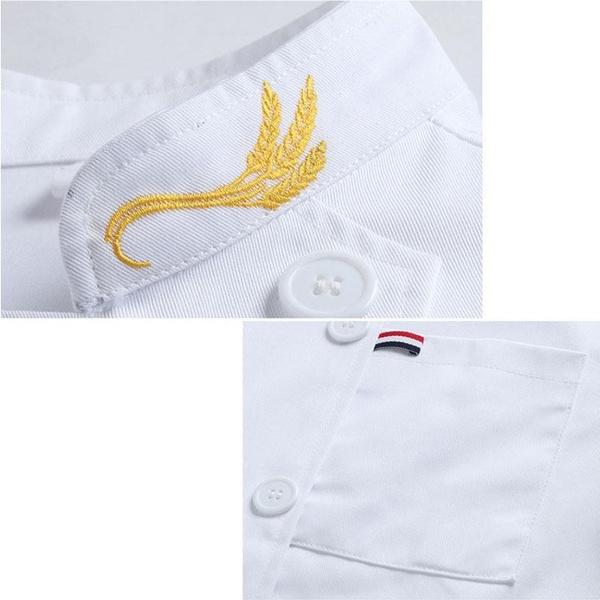 Chef Jacket Short Sleeve Cook Shirts Ear of Wheat Embroidery Restaurant Hotel Uniform