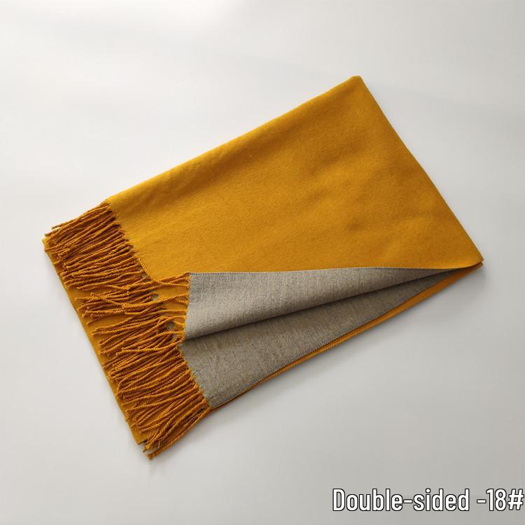 Осень/Зима 2024 Двусторонний красный шарф из имитации кашемира - Однотонный, Теплая шаль для женщин, Европейский и американский стиль.