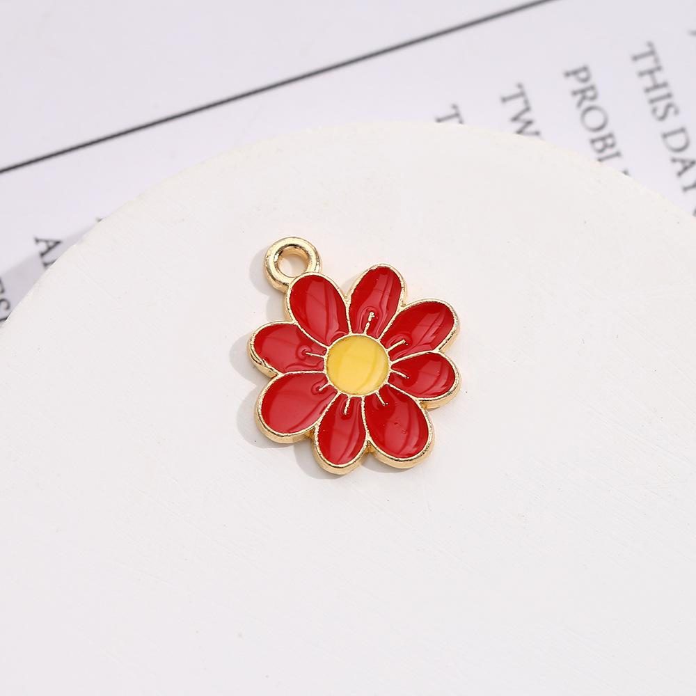 Подвеска из цинкового сплава с цветной каплей в виде подсолнуха и маленькой ромашки, браслет, ожерелье, аксессуары для подвески