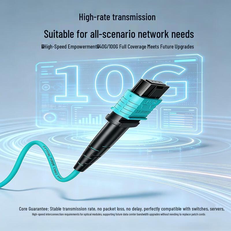 SAMZHE MPO-MPO 12-Core OM3 Multimode Fiber Optic Patch Cable