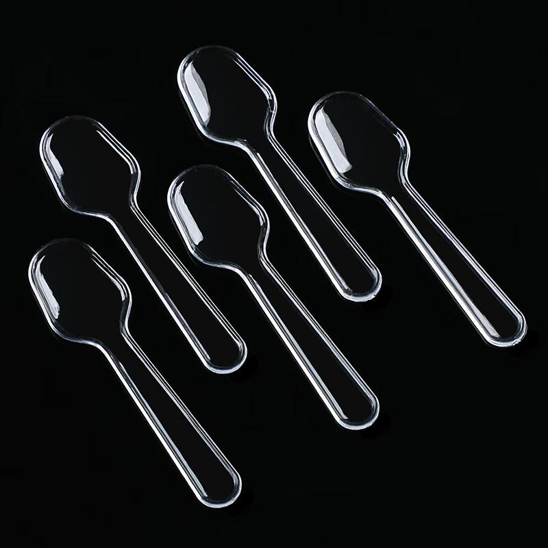 HUIHUADU 7.5cm Clear Disposable Dessert Tasting Spoons