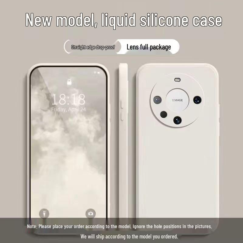 Huawei Mate60 Жидкий чехол с полным покрытием, противоударный, однотонный, мягкий