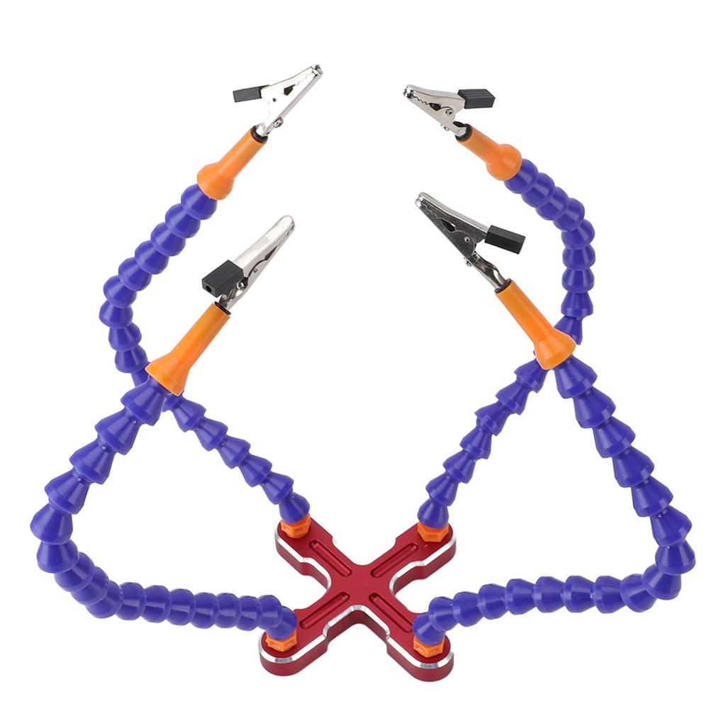Soldering Helping Hands 4 Flexible Arms Aluminum Alloy Base Third Hand Tools with 4pcs Clips for Assembly Repair Modeling Jewelry Making