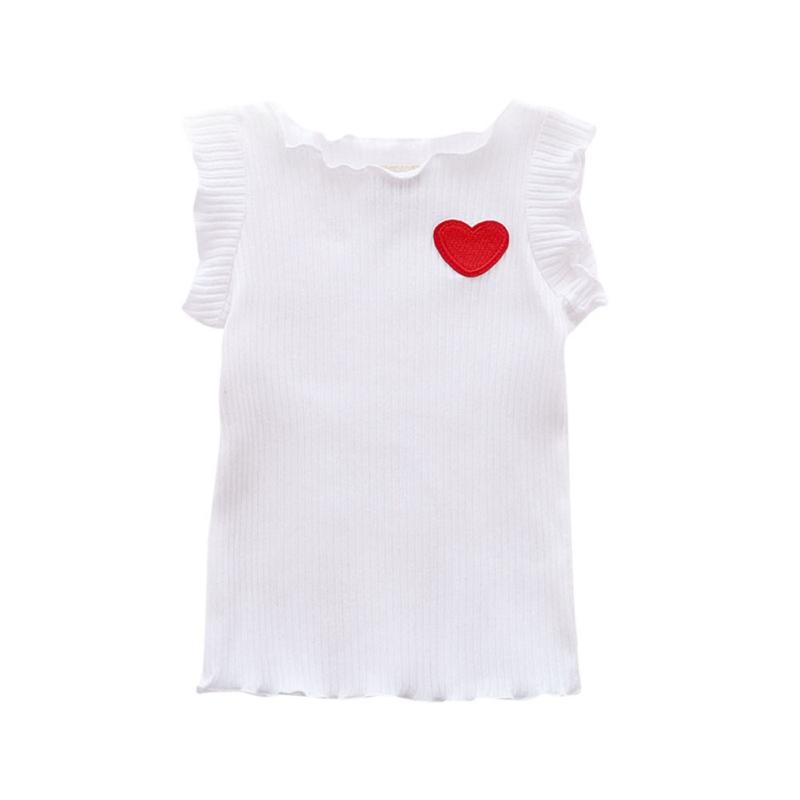 Детская блузка, летний топ без рукавов, повседневные милые топы для маленьких девочек