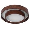 LED Ceiling Light Fixture Walnut Wood Grain Flush Mount Round Remote Control Light 3 Color Changeabl