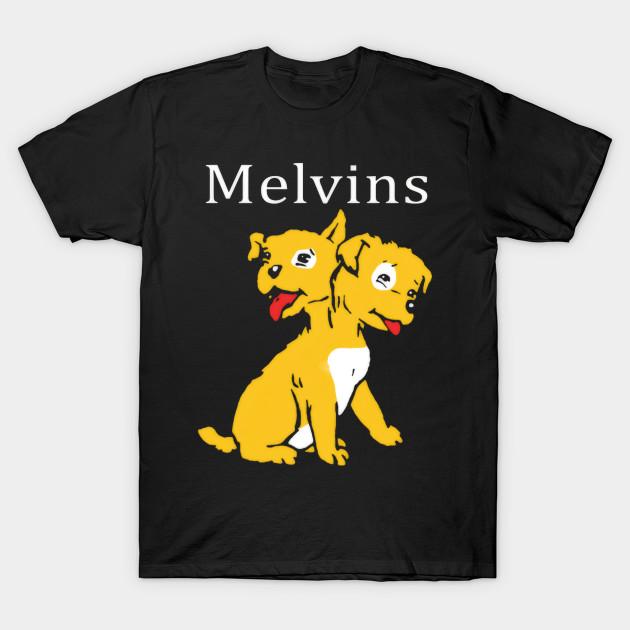 Men Black Print T-shirt Melvins Houdini, Two Headed Dog Vintage Metal #418 - Qh #31 No-Cut Heat Transfer Print Cotton Tshirt