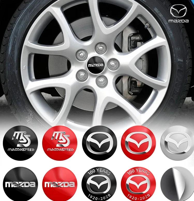 4pcs 56mm Emblem Badge Sticker Car Wheel Center Hub Metal Cap For Mazda 6 3 CX5 5 2 323 CX7 Demio Atenza Axela MX30 CX30 CX3 54A