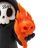 Decorative Figurine for Kids Cute Grim Reaper Halloween Figurine, 3D Printed Spooky Little Niche Gift Horror Fans Statue with Flame Skull, Desktop