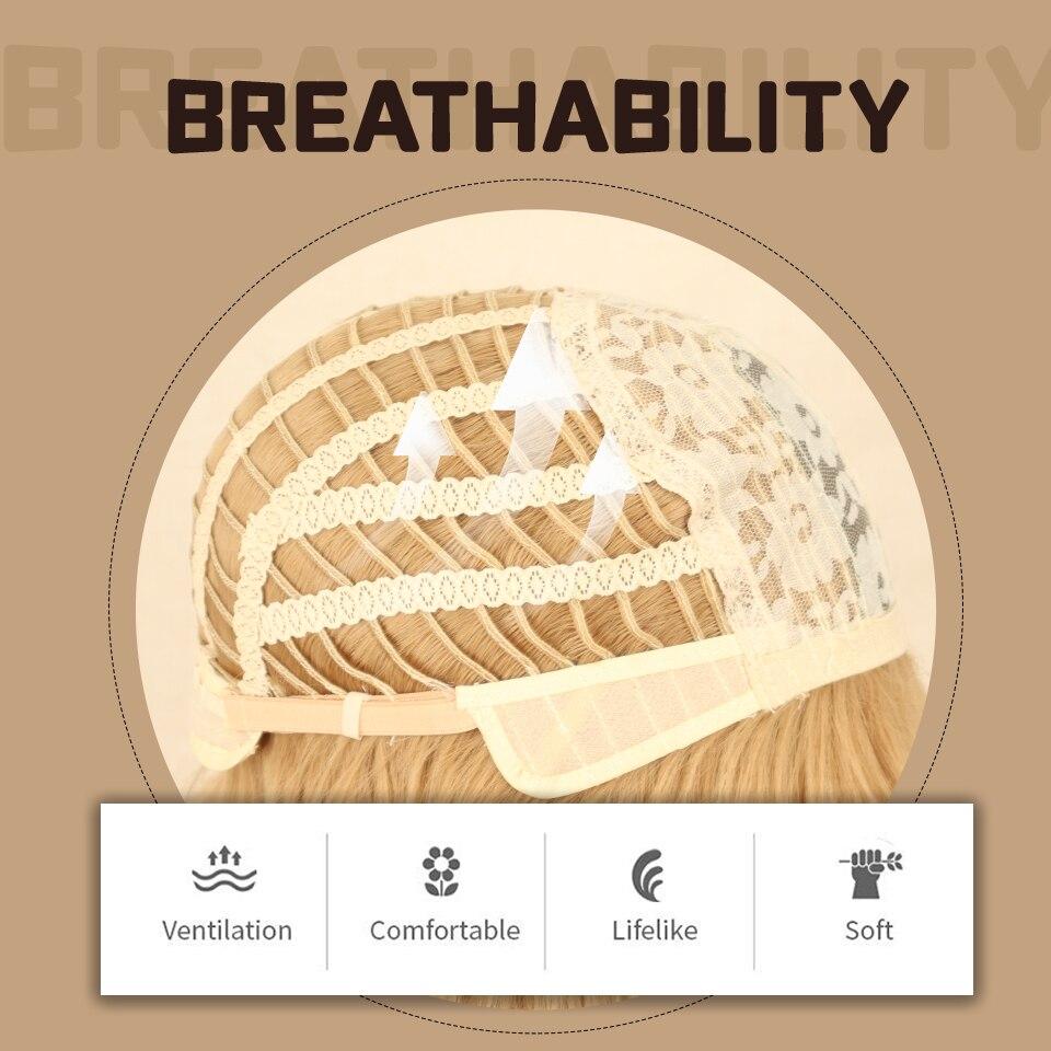 MISSQUEEN Короткие прямые парики «боб» с челкой, блондинка, золотисто-коричневый, натуральные синтетические волосы для женщин, повседневный косплей, парик из термостойкого волокна