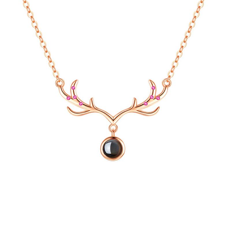 Ожерелье проекта Yilu You с подвеской в виде рогов лося женского пола, цепочка на ключицу