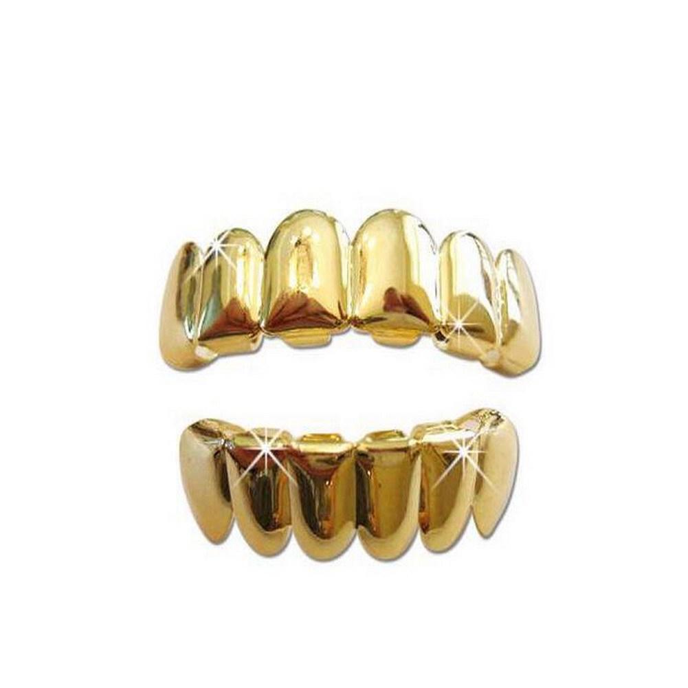 Позолоченные Хип-Хоп Клыки Защита для рта Grillz с Смелым Декоративным Дизайном