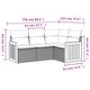 4 Piece Outdoor Sofa Set with Cushions Black Poly Rattan