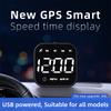 Автомобильный проекционный дисплей Hud Цифровой GPS Спидометр Мили в час Превышение скорости Сигнализация Многофункциональный Спидометр Компас HD LED Дисплей