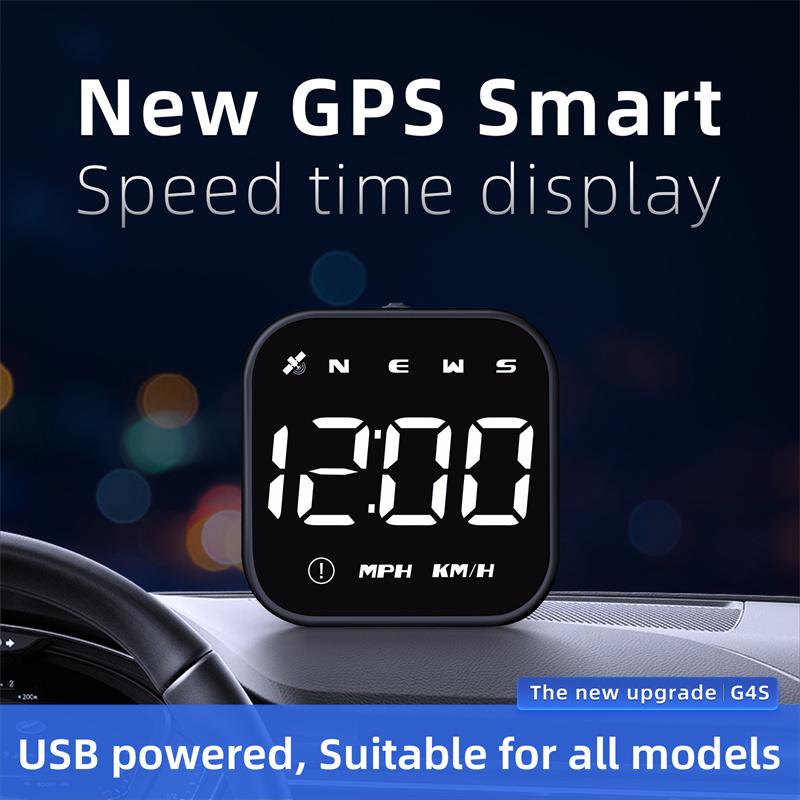 Автомобильный проекционный дисплей Hud Цифровой GPS Спидометр Мили в час Превышение скорости Сигнализация Многофункциональный Спидометр Компас HD LED Дисплей