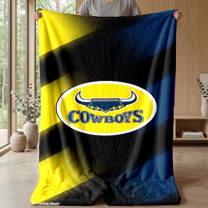 North Queensland Cowboys Flannel Fleece Blanket Cozy Warm Throw Blanket For Couch Bed Travel All Season Use