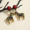 Pony Vintage Enamel Necklace Double-layer Beaded Chain Choker Bohemian Collarbone Chain  Women