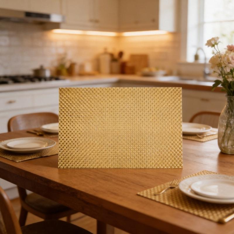 Strong PVC Placemat for Kitchen & Dining Areas Resists Heat Water & Greases Upgrades for Long Service Performances