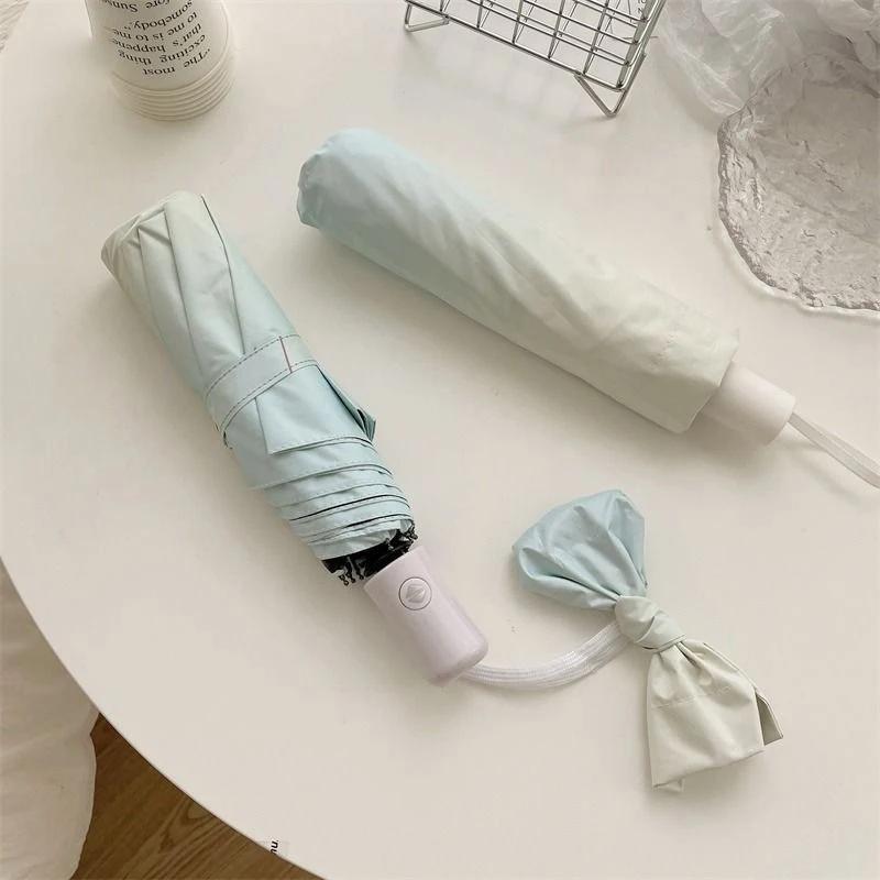 Parasol Umbrella Kids Umbrella Student Sun Umbrella with UV Protection Lovely Woman Mini Smart