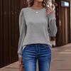 Women's Fashion Casual Fall Winter Solid Color Print Long Sleeve O-Neck Pullovers & Long Sleeves