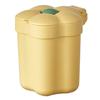 Desktop Trash Bin with Lid Flower Shape Small Garbage Can Large Opening Storage Paper Basket Yellow