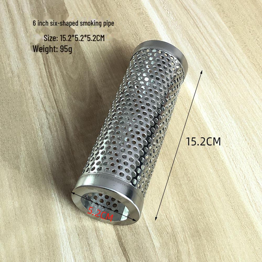 Шестигранная трубка для копчения из нержавеющей стали для барбекю из фруктовой древесины