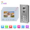 Visual Intercom Doorbell 7in TFT LCD 2 Wire Night Vision Security Door Phone 1 Camera 3 Displays
