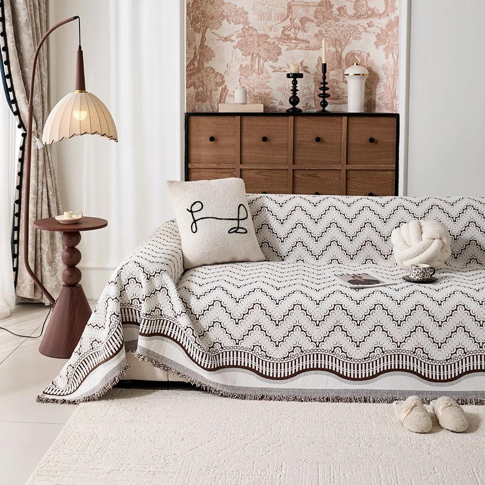 2025 Новое шениловое полотенце для дивана Четыре сезона Универсальное Современное Простое Нескользящая Подушка Универсальный Тканевый Чехол для Дивана