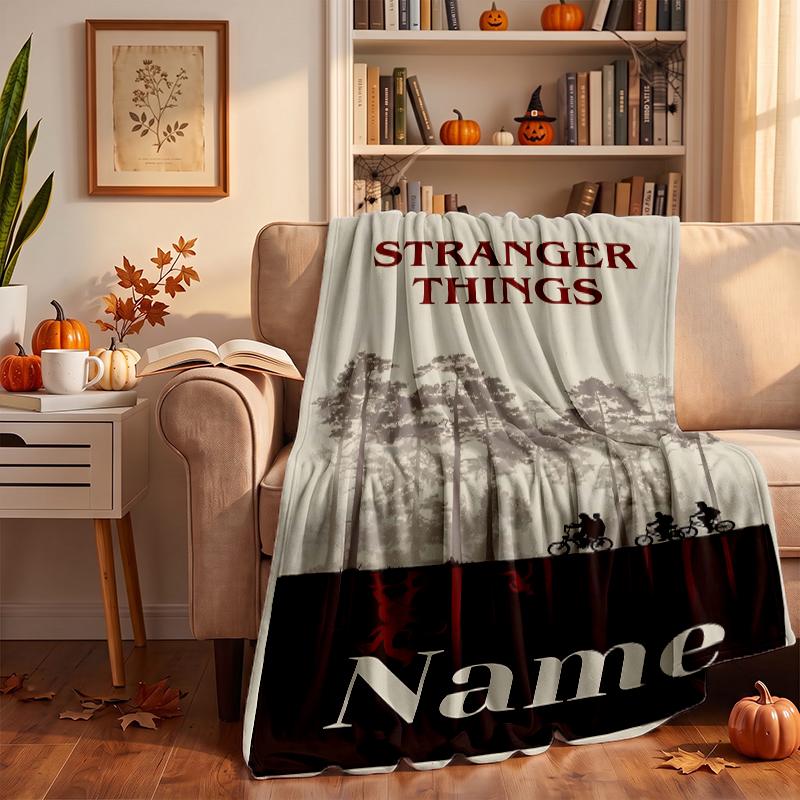 Stranger Things Custom Flannel Blankets Soft Warm Cozy Throws for Home Decor Holiday Gifts