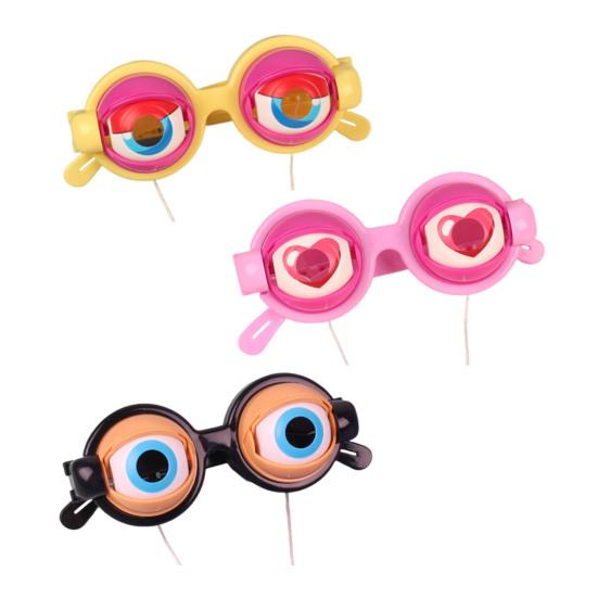 Crazy Eyes Googly Glasses Toy Winking Glasses with Pull-String Blinking Action Fun Novelty Prop for Kids Party Stage Performance