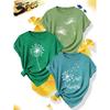 3Elegant plus-size short-sleeved outfit for sisters to attend parties T Shirt Just Breathe Dandelion print plus-size women's casual sportswear for