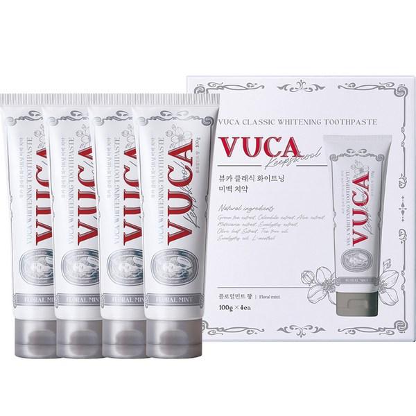 Buca Classic Whitening Отбеливающая зубная паста с цветочным вкусом мяты, 4 шт., 100г