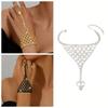 Rhinestone Tassel Ethnic Dance Accessory Multi Layer Adjustable Golden Finger Bracelet Retro Durable Hollow Geometric Pendant