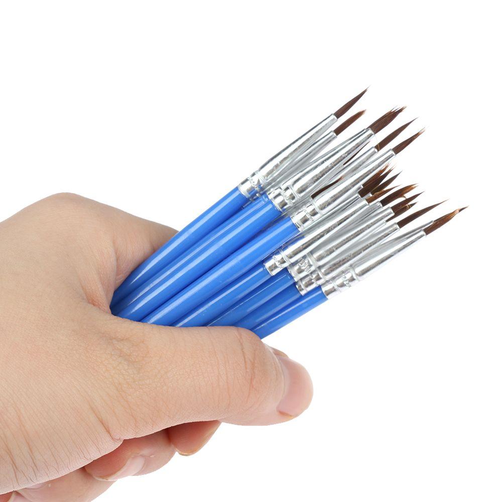 10pcs/set DIY Accessory Artist Tool Drawing Watercolor Oil Painting Brushes Nylon hair hook line pen