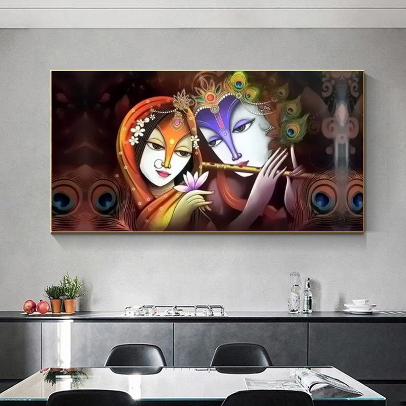 Лорд Радха Кришна постеры и принты Abatract холст картина настенное искусство для гостиной современный домашний декор религия Куадрос