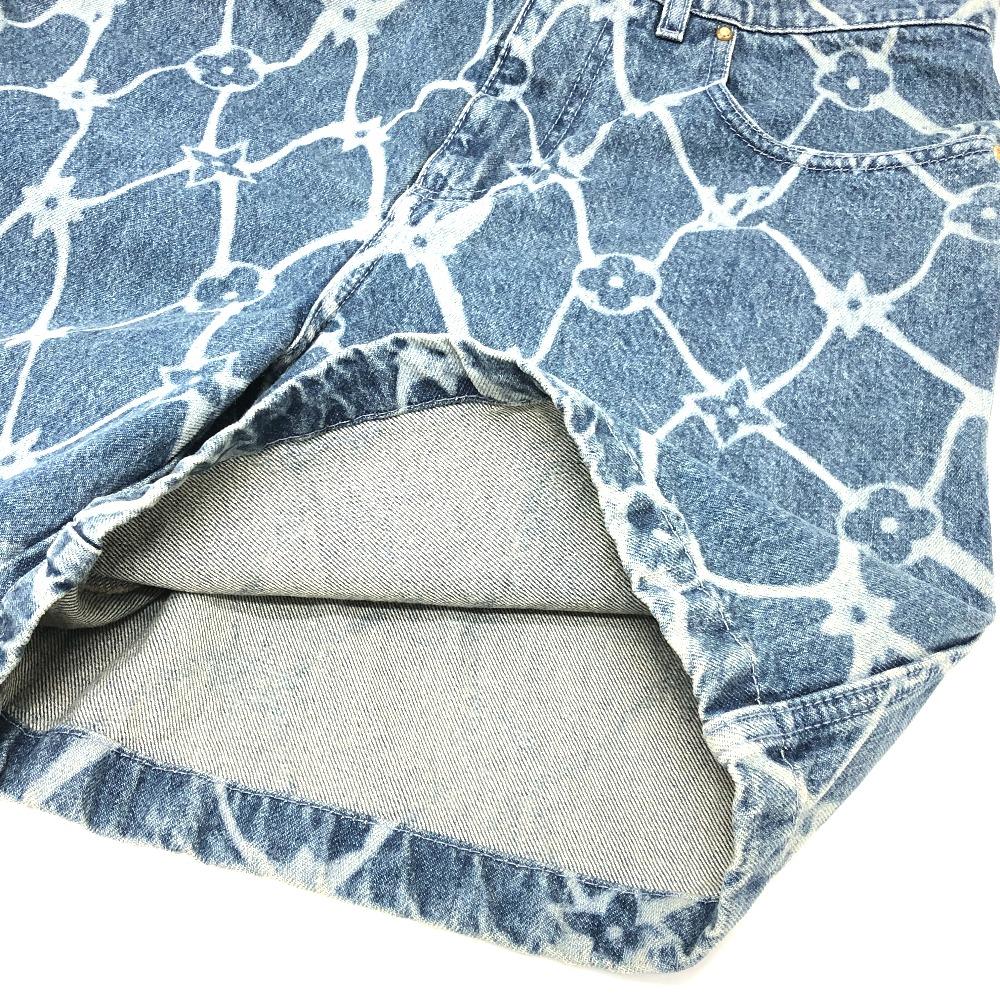 Louis Vuitton 1AFQFD Джинсовые шорты с принтом-монограммой Брюки 24SS Джинсовые брюки