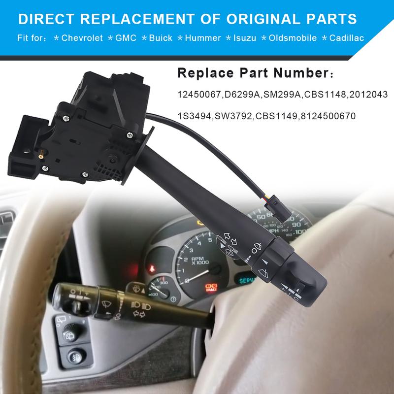 12450067 Переключатель указателей поворота Круиз-контроль Для Chevrolet GMC Cadillac Круиз-контроль Рычаг стеклоочистителя Переключатель указателей поворота 2012043 D6299A