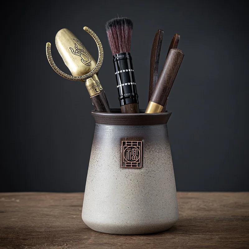 6 шт./набор Инструменты для чайной церемонии, термостойкая чайная банка, деревянная китайская чайная ложка для гунфу, щипцы для чая, набор игл, принадлежности для чайной комнаты