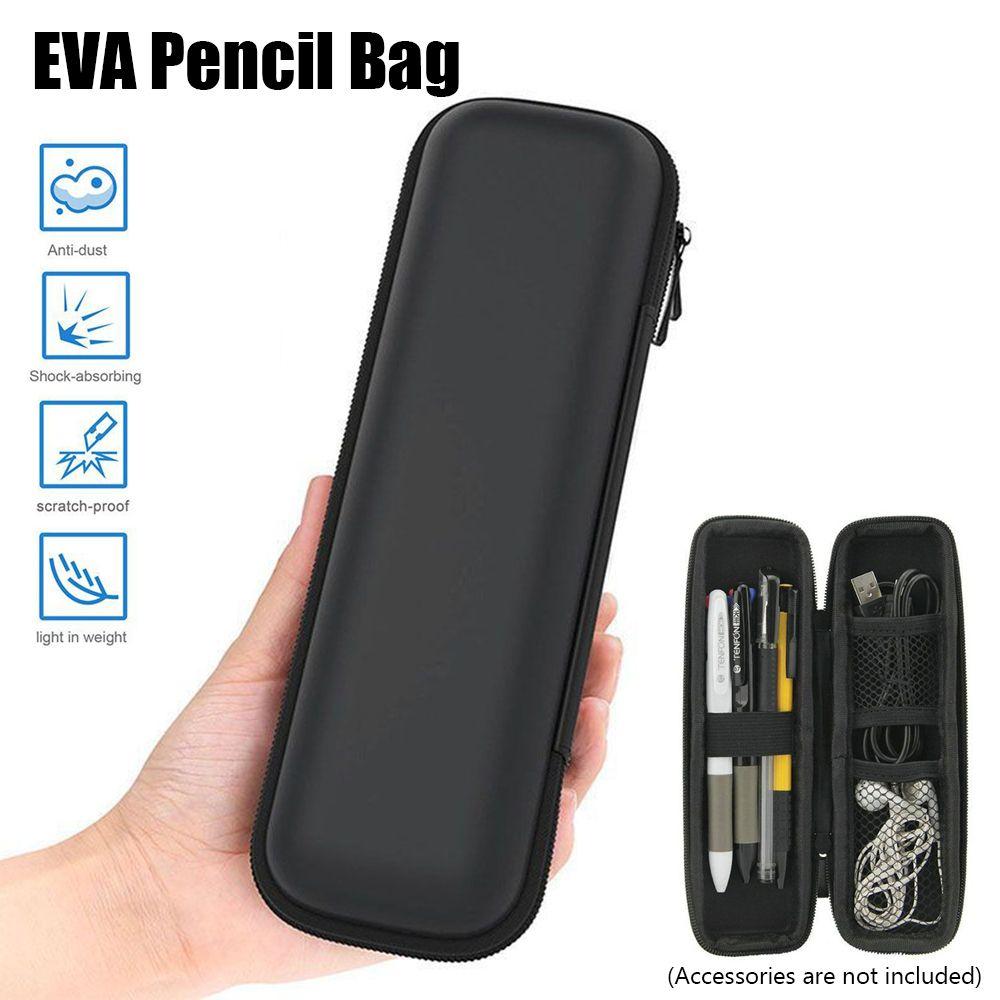 Black Makeup Box Earphone Pouch EVA Hard Shell Storage Bag Pen Case Pencil Holder Stationery Cover