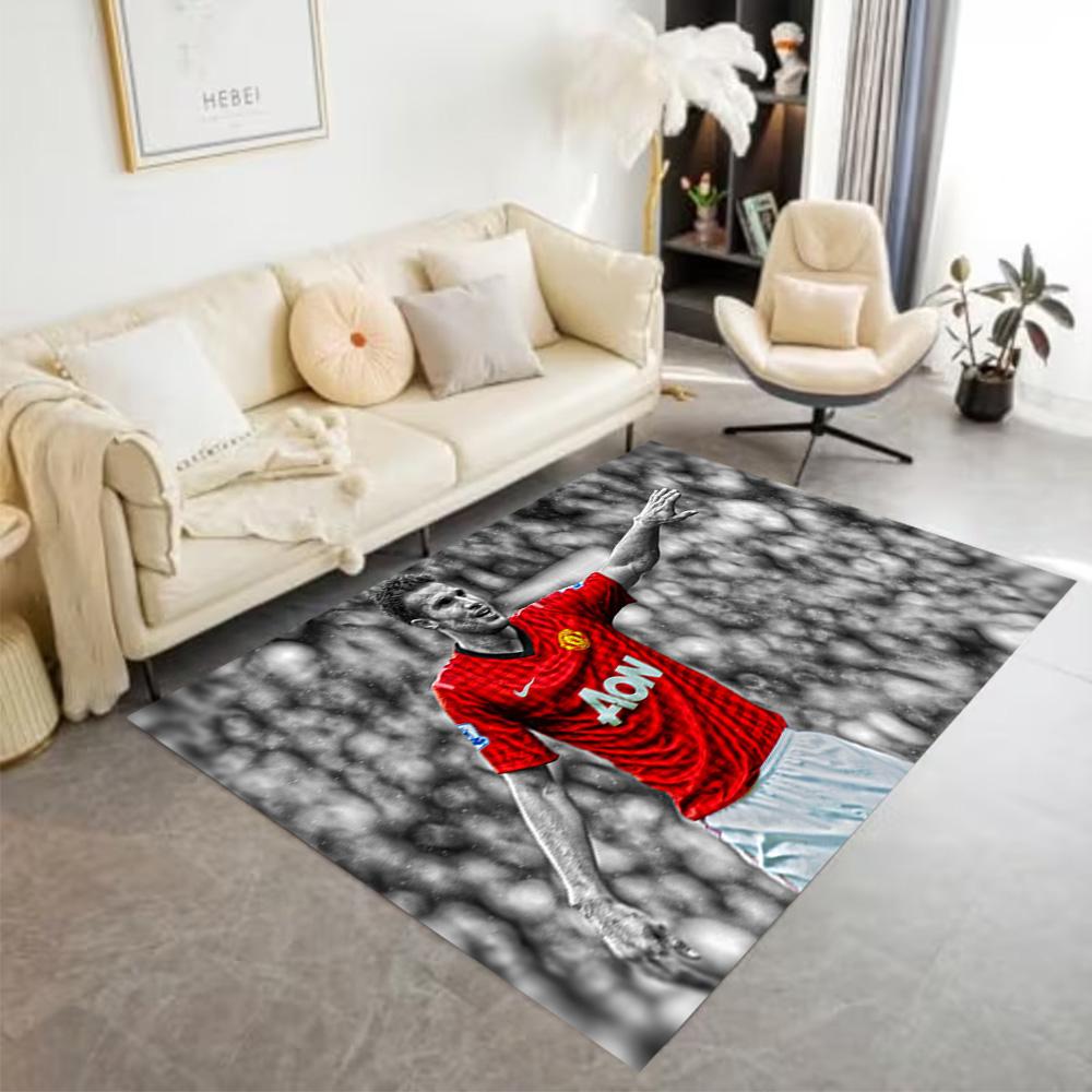 Football Player Celebration Moment Area Rug Perfect for Game Room Bedrooms Kitchen Entryway Antislip Carpet Anime Office Decor