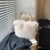 Luxury Faux Fur Ladies Square Shoulder Bags Winter Fluffy Female Crossbody Bag Soft Furry Plush Women's Small Handbags Purse