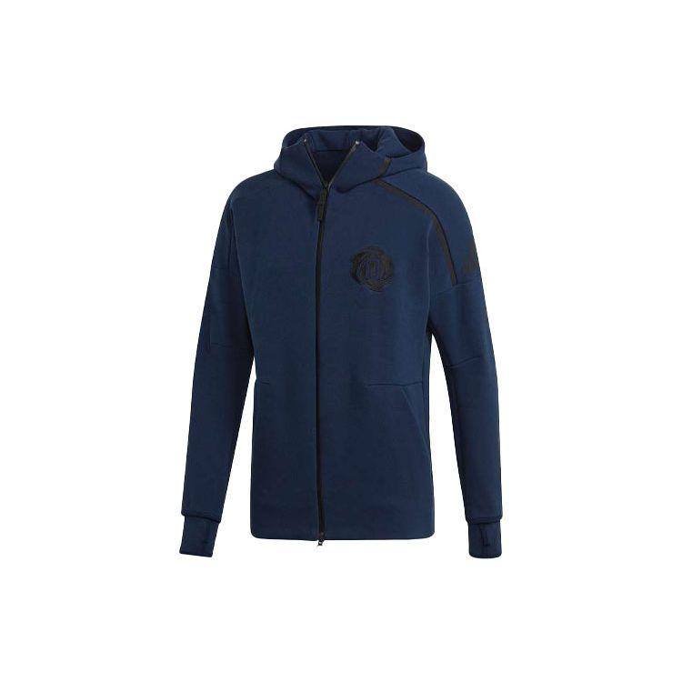 Adidas Basketball Sports Hooded Jacket Men Outerwear Collegiate-Navy DY3235