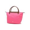 Longchamp 23 Молния-застежка на кнопках Короткая ручка Без плечевого ремня Холст с кожаной отделкой Сумка-тоут Маленькая женская сумка-тоут Конфетно-розовый 1621089P73